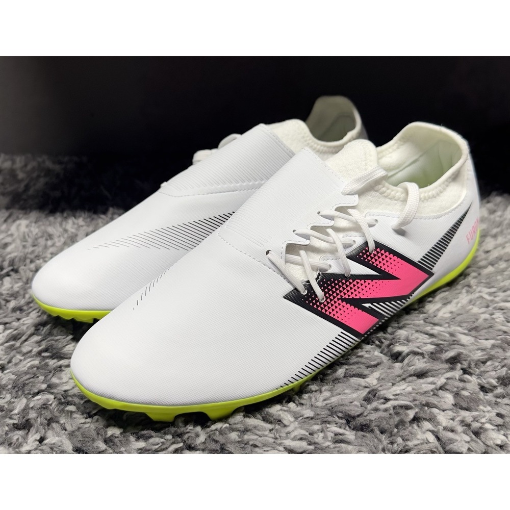 New Balance Soccer Cleats Shoes Mens Size 12 White Neon Furon Dispatch‎ FG V7 - Picture 3 of 9